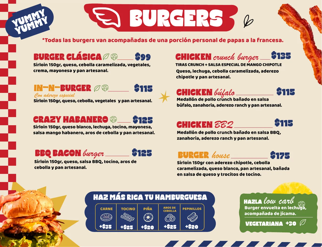 Menú de ALA Burger, página 2